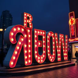 advertisings on giant signs in an unknown alphabet, street, made of cake-frosting and felt, volumetric light, jahykpli, hypermaximalist, sknub, nightmare, sparkles, bokeh, 3d, logo, hasselblad h6d400c --ar 85:128 --v 6.