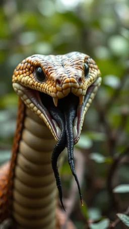 A snake head cobra a rat in the mouth black vein, human veins, mixing together a lot of them, like a forest, big and small veins a lot of them,