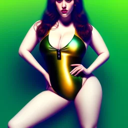 fullbody portrait of voluptuous atletic beautiful young Kat Dennings in swinsuit Diego Velázquez style