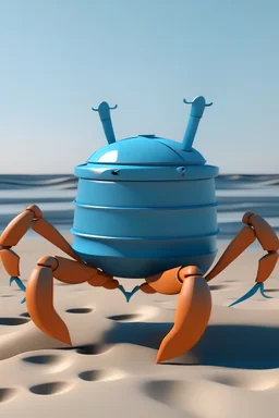 Design a product for beach cleaning inspired by the locomotion mechanism of a crab