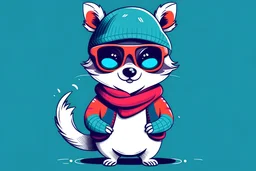 cool fun winter winter wear design party animal theme simple 3 colours design