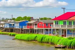 A new orleans style port city on a river delta