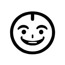 AI LOGO simple, winking face happy