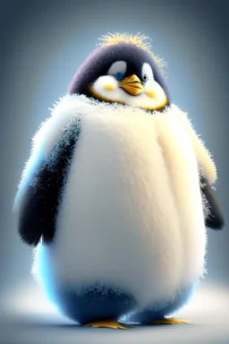 cheery penguin avatar full body in fluffy material