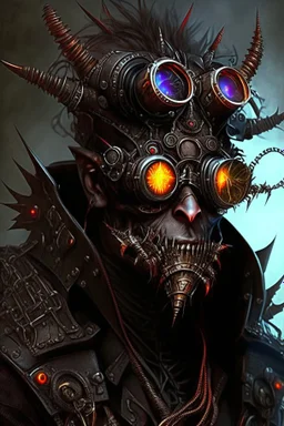 dark demon monster humanoid artificer steampunk engineer sunglasses