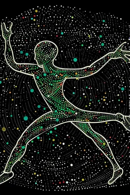 ABSTRACT LINES AND DOTS DANCING STYLE OF HIROKU OGAI