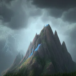 3d design of a mountain in the rain