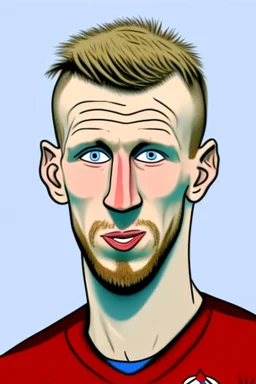 Tomas Soucek Czech football player ,cartoon 2d