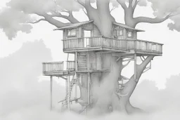 blueprint, tree house, technical, illustration