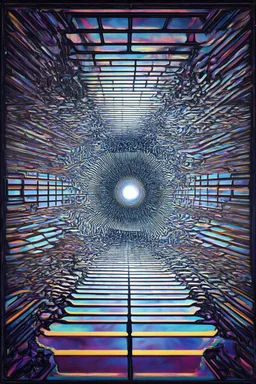 expansion trying to break through confinement; Surreal Optical Art