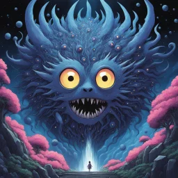 A 3D isometric harrowing plunge into the abyss of cosmic terror, drawing direct inspiration from the esteemed studio ghibli. This artistic creation unveils a monstrous entity fashioned entirely from a writhing conglomeration of eyes, each one fixating with a disquieting fervor. The shapeless visage and the elaborate, bewildering backdrop strive to encapsulate the singular psychological dread and meticulous horror that define ghibli's artistic legacy.