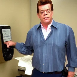 Shooter McGavin from Happy Gilmore diligently paying his taxes