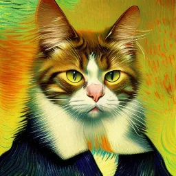 Portrait of a cat by Van Gogh