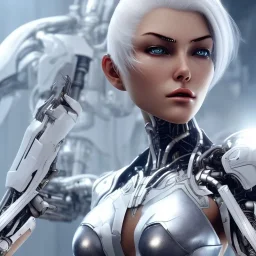 cyborg, white hair, sexy, perfect, real, dream