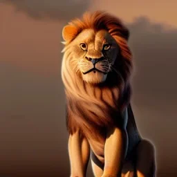 Lion King animation Honzo male dark brown lion