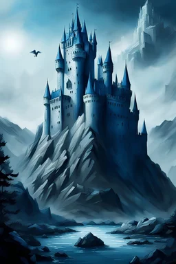 blue keep-like castle game of thrones style
