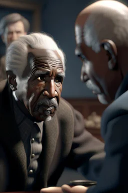 portrait of a young kanye west(Ye) smacking old albert einstein , photo-realistic, shot on Hasselblad h6d-400c, zeiss prime lens, bokeh like f/0.8, tilt-shift lens 8k, high detail, smooth render, down-light, unreal engine 5, cinema 4d, HDR