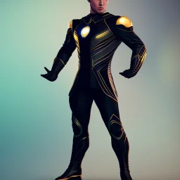 Cosmic super hero,black costume,4k image, full body men