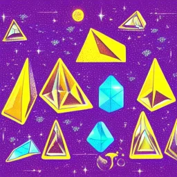 Cat, crystals, pyramids