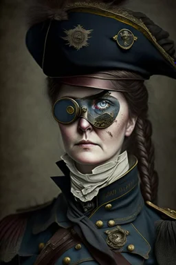 captain of an army victorian times woman with an eye patch