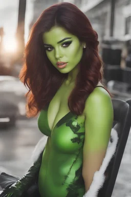 Demi Rose/She-hulk is an extremely gorgeous looking Martian Vampire with green skin and red hair