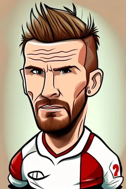 David Beckham English football player ,cartoon 2d