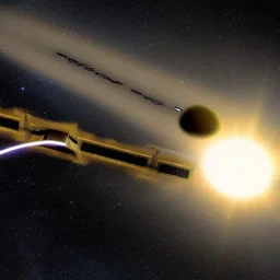 three starships battle laser around Earth