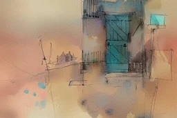 Watercolour of English cottage in the style of john lovett