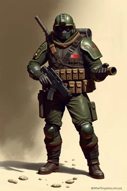 1950 mad heavy tech bad ass soldier photo concept character