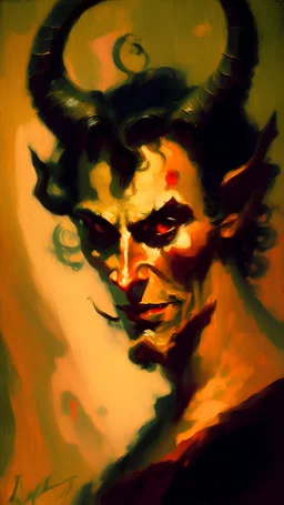 impressionism-style painting of a devil