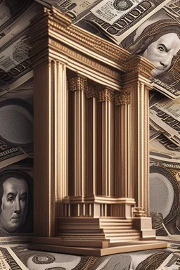 Generate a 3D animation portraying the US dollar, euro, and Japanese yen as towering, interconnected pillars of a global financial landscape. Employ realistic textures, lighting, and shadows to convey their prominence. Incorporate subtle movements to reflect the constant flux of currency markets, and surround the scene with financial charts and data visualizations for added depth.