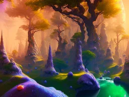 colorful underground crystal cosmic and galactic ambiance hill sky rocks sunny trees pools surreal, full of details, smooth, bright sunshine，soft light atmosphere, light effect，vaporwave colorful, concept art, smooth, extremely sharp detail, finely tuned detail, ultra high definition, 8 k, unreal engine 5, ultra sharp focus