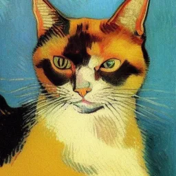 Portrait of a cat by Van Gogh