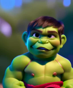 Baby hulk, full body, bokeh