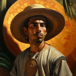 mexican men portret painting neoclassism whole body zoom the sun