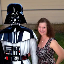 lovely lady with darth vader