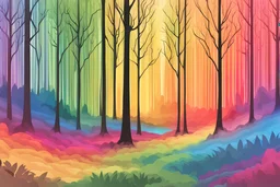 rainbow forest background