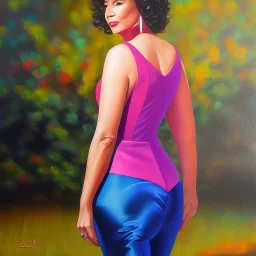 Full body portrait, painting, medium shot lady style of Debbie DeWitt