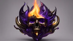 Guy's soul in flame, black, gold, glass, crystal, Vetle purple