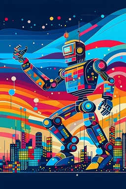 abstract robot dancer electronica music STYLE OF Hiroshi Nagai