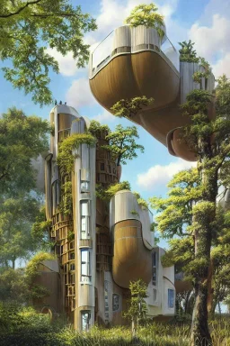 A surreal futuristic stylish modern flat, on Epic tree, treehouse, art by Roger Dean and Lee Madgwick , photorealistic, high level of details