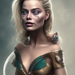 only margot robbie, make up joker, mist around, highly realistic, highly detailed, alerquina clothes,