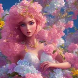 bright fairy in a flowery landscape synthwave, colorful, psychedelic, artstation, concept art, smooth, extremely sharp detail, finely tuned detail, ultra high definition, 8 k