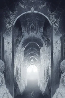 surrealis monochrome A fragmented, surreal sculpture liguid color of photorealistic image 3d,psychedelic art glossy emerging from devilish a crumbling stones bridge,The face appear and intricate details, evoking a haunting expression. set against a backdrop of stormy, cloud-filled skies. bauhaus art The overall tone is dark and moody, suggesting themes of decay and transformation.