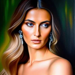 ultra detailed fullbody Portrait in oil on canvas of beautiful Natalia Kassle holding a knive,wearing skintight suit ,extremely detailed digital painting, intrincate, intense stare, extremely detailed face,crystal clear Big Glowing eyes, mystical colors ,perfectly centered image, perfect composition, rim light, beautiful lighting, 8k, stunning scene, raytracing, anatomically correct, in the style of robert e howard and Ken Kelley and Ohrai Noriyoshi and Simon Bisley and tomzj1