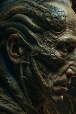 Bosch nightmares painting style Title: a snake face ,insanely detailed octane render trending on artstation, 8k artistic photography, photorealistic concept art, soft natural volumetric cinematic perfect light, chiaroscuro, award-winning photograph, masterpiece, oil on canvas, Raphael, Caravaggio, Greg Rutkowski, people, beksinski, Giger