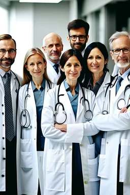 A group of doctors standing behind each other