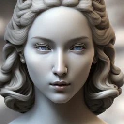 Greek white marble stature, full body, full of details, realistic, beautiful girl, hight definition, 8k, symmetric face, perfect eyes