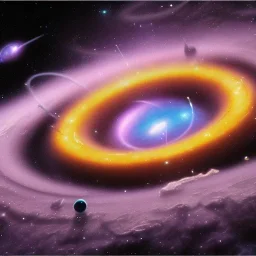 purple black hole in space bright stars time travel