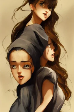 Double Shot Of My Baby's Love Alex Hirsch Rudy Nappi Francisco Accornero Reisha Perlmutter Will Davies skin-tight Australian tonalism futurism modern European ink painting pre-raphaelitism renaissance painting Anime Character, detailed, vibrant, anime face, sharp focus, Character Design, WLOP, Artgerm, Kuvshinov , Unreal Engine